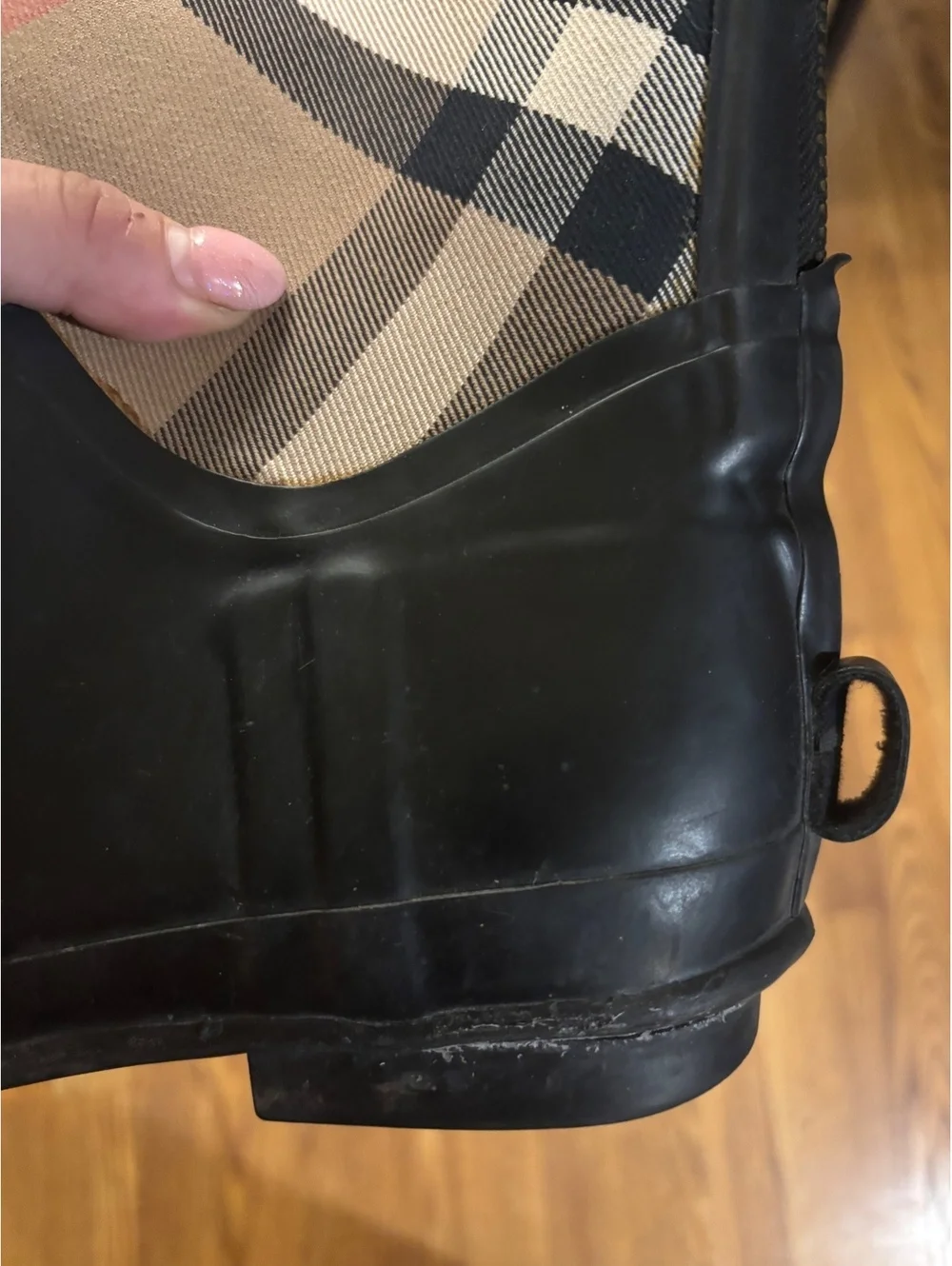 Burberry Tall Plaid Rain Boots- Size 10.5